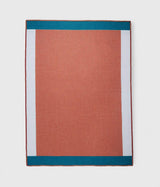 Plaid Louise - terracotta/bleu gris - Bleu gris / terracotta