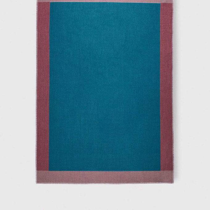 Plaid Louise vert canard/bordeaux