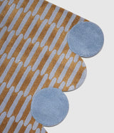 Tapis couloir Paysage au soleil - Bleu ciel / vert kaki