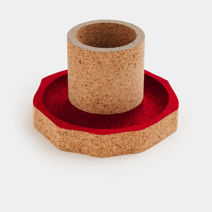 Levant pencil holder, red and grey