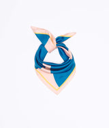 Carré de soie designer bleu et rose Maison Matisse