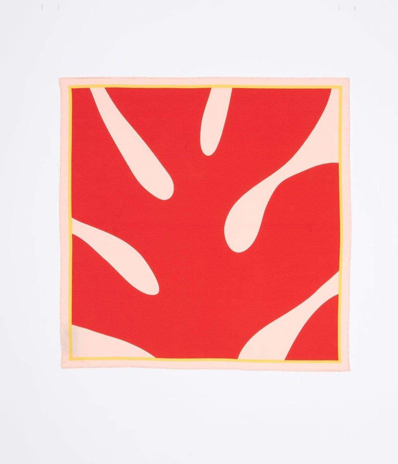 Carré de soie rouge et rose Maison Matisse