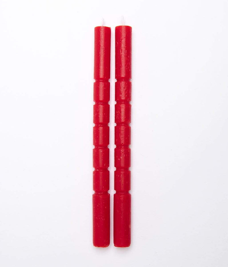 lot de deux chandelles rouge