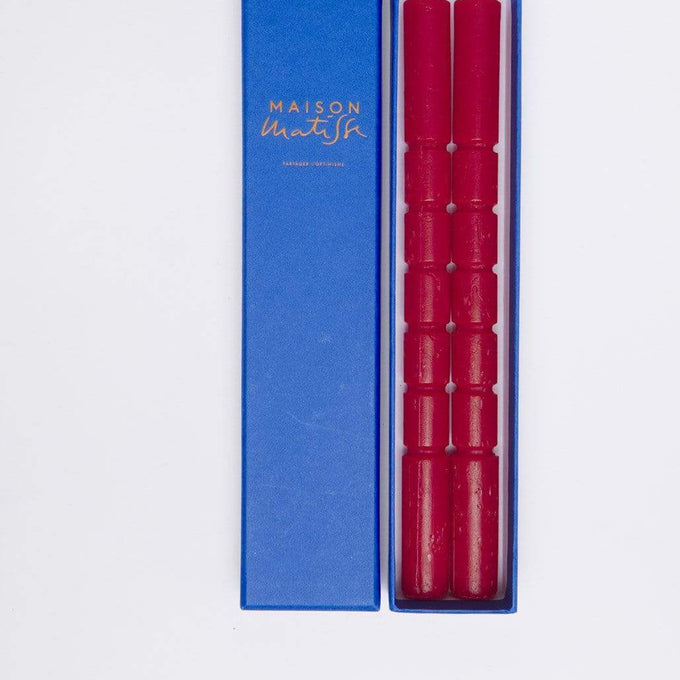 Lot de deux chandelles Carré parfum figue, rouge
