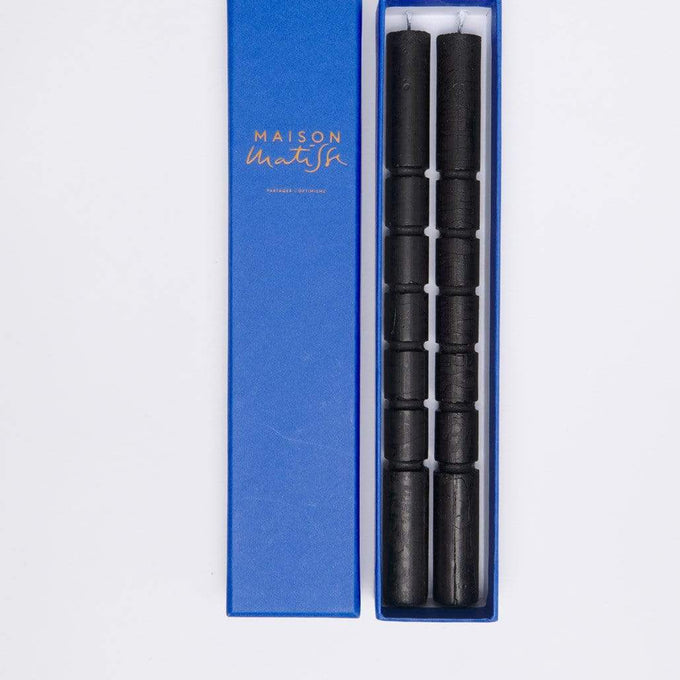 Lot de deux chandelles Carré parfum santal, noir