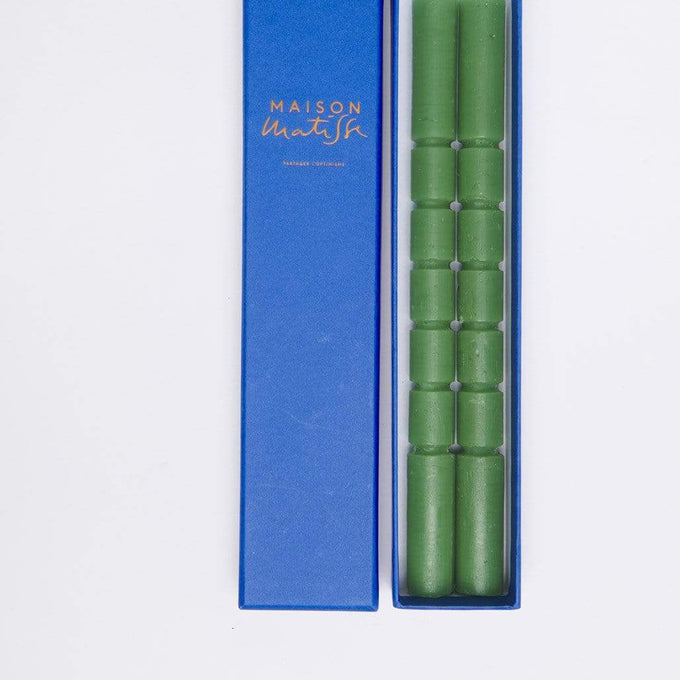 Lot de deux chandelles Carré parfum santal, vert