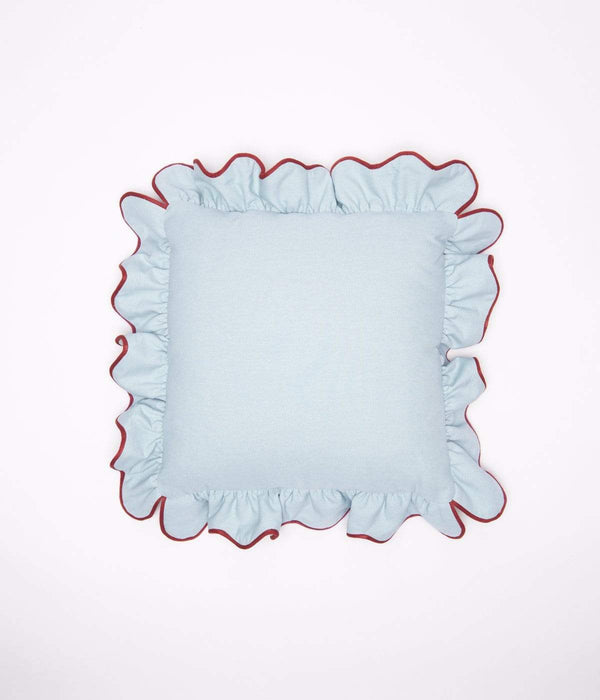 petit coussin belle épine uni bleu