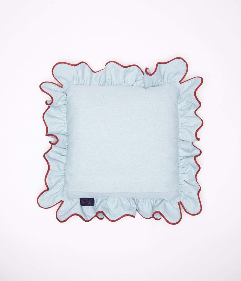 petit coussin belle épine uni bleu