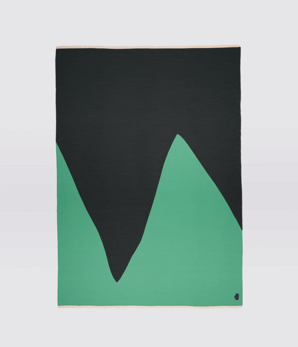 Plaid design Contrepoint vert et noir - Maison Matisse