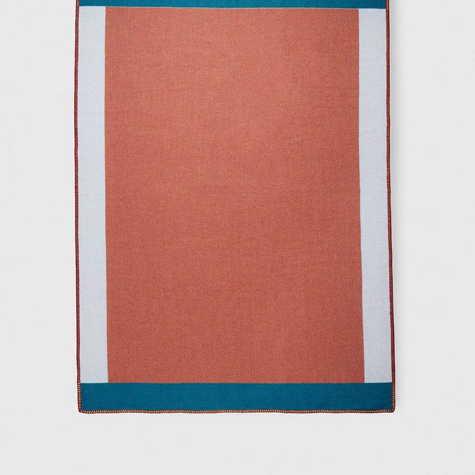 Louise blanket - terracotta/blue gray