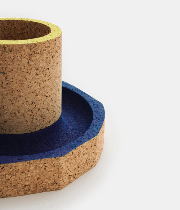 Levant pencil holder, blue and yellow