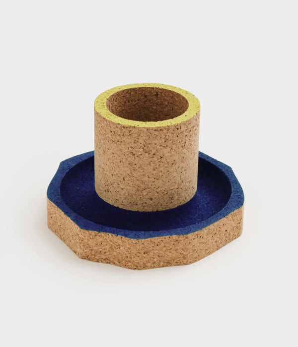 Levant pencil holder, blue and yellow