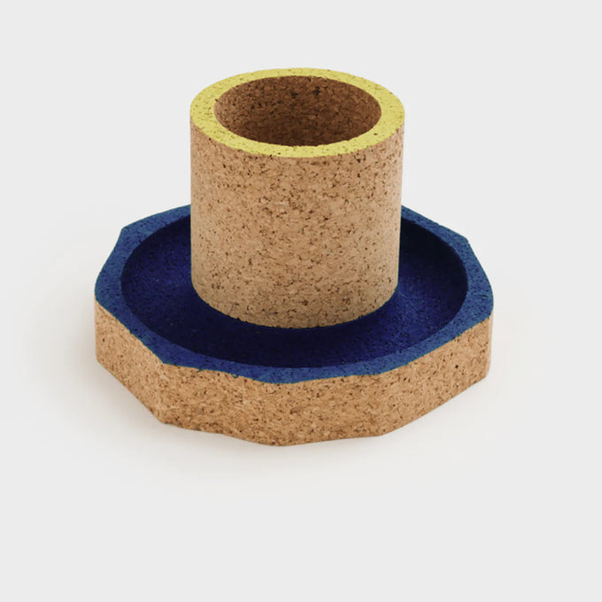 Levant pencil holder, blue and yellow