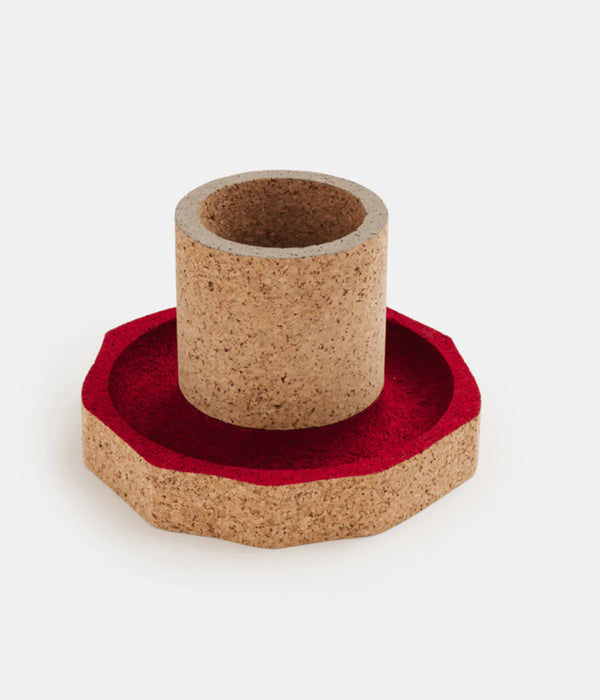 Levant pencil holder, red and grey